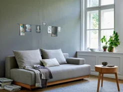 Grüne Erde Schlafsofa Nebo B200 x T108 x H72, Sitzhöhe 42cm/Sitztiefe 85cm, inkl. 2 Kissen (80 x 55cm), Wollstoff Tano Natur (79),