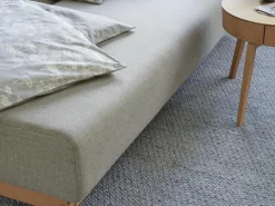 Grüne Erde Schlafsofa Nebo B200 x T108 x H72, Sitzhöhe 42cm/Sitztiefe 85cm, inkl. 2 Kissen (80 x 55cm), Wollstoff Tano Natur (79),