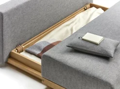 Grüne Erde Schlafsofa Nebo B200 x T108 x H72, Sitzhöhe 42cm/Sitztiefe 85cm, inkl. 2 Kissen (80 x 55cm), Wollstoff Tano Natur (79),