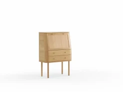 Grüne Erde Sekretär Tonda inkl. 2 Stk. Innenladen 22x22x6,6 cm u. Pinwand aus Filz, B 80xT42,3xH 114 cm,