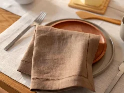 Grüne Erde Serviette ARIANA mit Ajour, , 40 x 40 cm, 60% Baumwolle/40% Leinen, GOTS