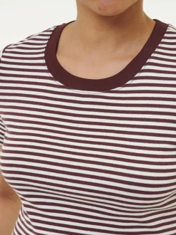 Grüne Erde Shirt aus Bio-Baumwolle, 25 merlot/weiss ringel, 38, GOTS