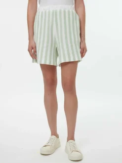 Grüne Erde Short aus Bio Baumwolle, 51 pastellgrün/weiss ringel, S, GOTS