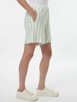 Grüne Erde Short aus Bio Baumwolle, 51 pastellgrün/weiss ringel, S, GOTS