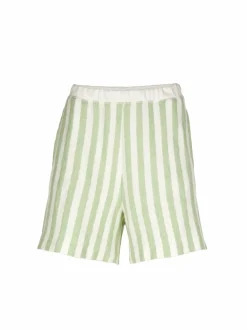 Grüne Erde Short aus Bio Baumwolle, 51 pastellgrün/weiss ringel, S, GOTS