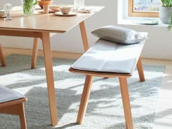 Grüne Erde Sitzauflage für Holzbank Mirato, Länge 140 cm, 100% SSW - Filz Haselnuss