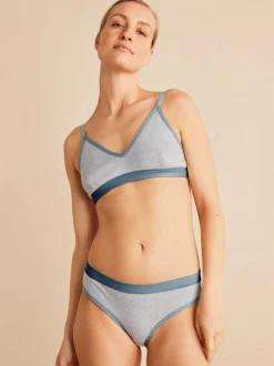 Grüne Erde Slip mit Kontrastbund, 100 % Bio Baumwolle, 04 grau melange, XS