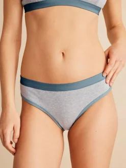 Grüne Erde Slip mit Kontrastbund, 100 % Bio Baumwolle, 04 grau melange, XS