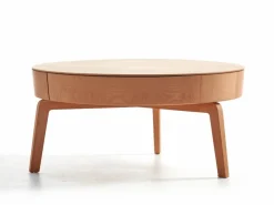 Grüne Erde Sofatisch Mitsu, Ø 80 cm, mit einer Schublade,