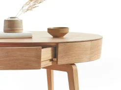 Grüne Erde Sofatisch Mitsu, Ø 80 cm, mit einer Schublade,