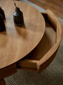 Grüne Erde Sofatisch Mitsu, Ø 80 cm, mit einer Schublade,