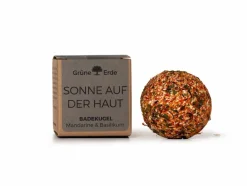 Grüne Erde SONNE AUF DER HAUT - Badekugel Mandarine & Basilikum 50 g