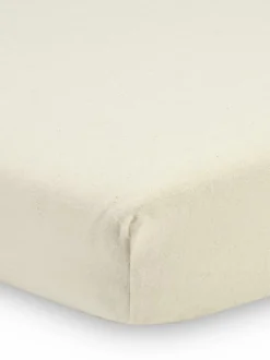 Kinder Grüne Erde Spannleintuch ILVA, natur hell, 40 x 90 x 5,5 cm, 100 % Baumwolle, Flanell, GOTS