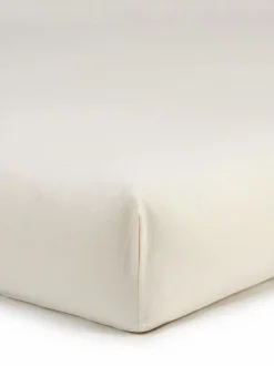 Grüne Erde Spannleintuch ILVA, natur hell, 90 x 200 x 19/22 cm, 100 % Baumwolle, Flanell, GOTS