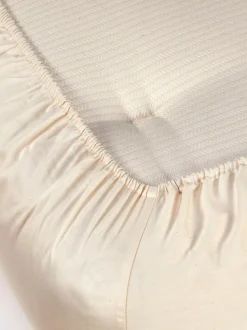 Grüne Erde Spannleintuch MAYA, natur, 90 x 200 x 19/22 cm, 100 % Baumwolle, Satin, GOTS