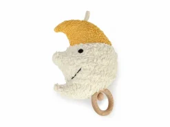 Grüne Erde Spieluhr Mond Luan mit Lied "Sandmann, lieber Sandmann", ca. 16 cm, Bezug: 100 % Baumwolle, Baumwolle kbA, Füllung: 100 % Schurwolle (Schaf), Schurwolle kbT