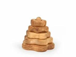 Kinder Grüne Erde Stapelturm Blume aus Eschenholz, 10 x 11 cm