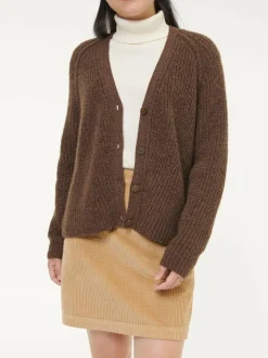 Grüne Erde Strickjacke aus Alpakawolle, , S