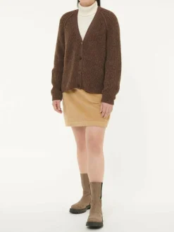 Grüne Erde Strickjacke aus Alpakawolle, , S