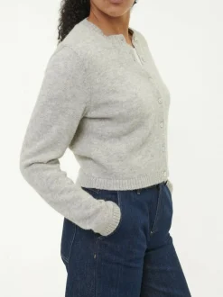 Grüne Erde Strickjacke aus Alpakawolle, , XL