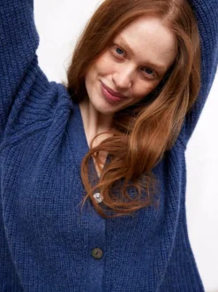 Grüne Erde Strickjacke aus Alpakawolle, , S