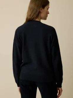 Grüne Erde Strickjacke aus Bio-Baumwolle und Wolle, 38 navy, L, GOTS