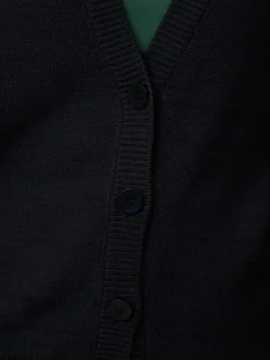 Grüne Erde Strickjacke aus Bio-Baumwolle und Wolle, 38 navy, L, GOTS