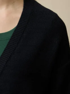 Grüne Erde Strickjacke aus Bio-Baumwolle und Wolle, 38 navy, L, GOTS