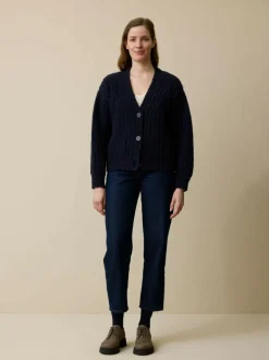 Grüne Erde Strickjacke aus Bio-Wolle, 39 dunkelblau, L, GOTS