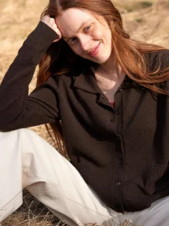 Grüne Erde Strickjacke aus Yakwolle, , S