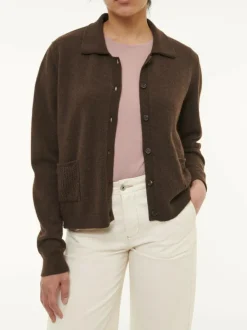 Grüne Erde Strickjacke aus Yakwolle, , S