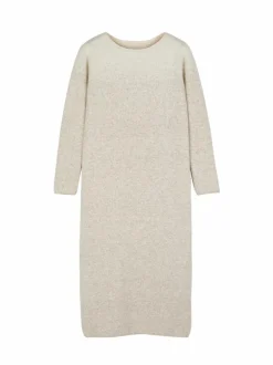 Grüne Erde Strickkleid aus Bio-Baumwolle und Wolle, 16 degradé sand/weiß, L, GOTS