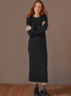 Grüne Erde Strickkleid aus Bio-Baumwolle und Wolle, , S, GOTS