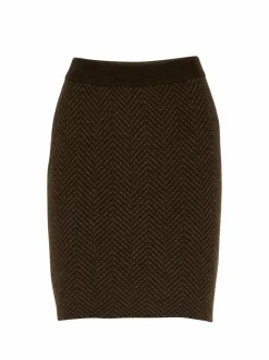 Grüne Erde Strickrock aus Yakwolle, 80 yak fischgrat, S