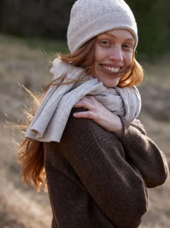 Grüne Erde Strickschal aus Bio-Baumwolle und Wolle, , one size, GOTS