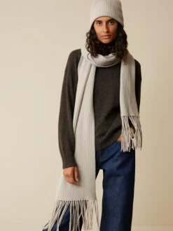 Grüne Erde Strickschal aus Bio-Baumwolle und Wolle, 15 stein melange, one size, GOTS