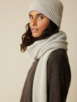 Grüne Erde Strickschal aus Bio-Baumwolle und Wolle, 15 stein melange, one size, GOTS