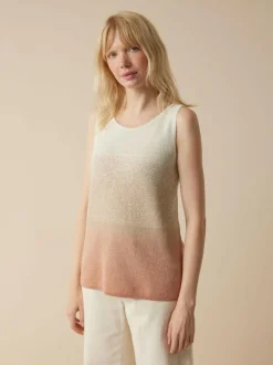 Grüne Erde Stricktop aus Bio-Baumwolle und Leinen, 77 strick degradé, S, GOTS