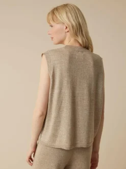 Grüne Erde Stricktop aus Bio-Leinen und Wolle, 52 leinen melange, L, GOTS