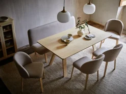 Grüne Erde Stuhl Belmont ohne Armlehne 54X60/45X83/48 cm, mit Bezug, Wollstoff Tano Natur (79),