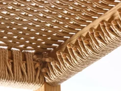 Grüne Erde Stuhl Karim, mit handgeflochtener Sitzfläche,