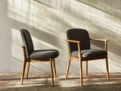 Grüne Erde Stuhl Kilian, ohne Armlehne, Wollstoff Tano Natur (79),