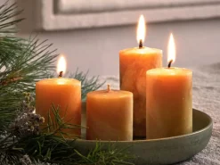 Grüne Erde Stumpenkerze aus Bienenwachs, , Höhe 15 cm, ø 7 cm, 1 Stk.