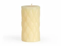 Grüne Erde Stumpenkerze Relief aus Bienenwachs, , Höhe 15 cm, ø 8 cm