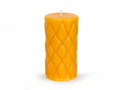 Grüne Erde Stumpenkerze Relief aus Bienenwachs, , Höhe 15 cm, ø 8 cm