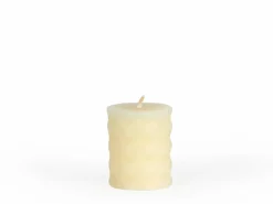 Grüne Erde Stumpenkerze Relief aus Bienenwachs, , Höhe 8 cm, ø 6,5 cm