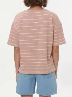 Grüne Erde Sweatshirt aus Bio Baumwolle, 85 camelie/offwhite, S, GOTS