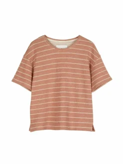 Grüne Erde Sweatshirt aus Bio Baumwolle, 85 camelie/offwhite, S, GOTS