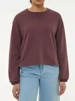 Grüne Erde Sweatshirt aus Bio-Baumwolle, 03 merlot, 38, GOTS