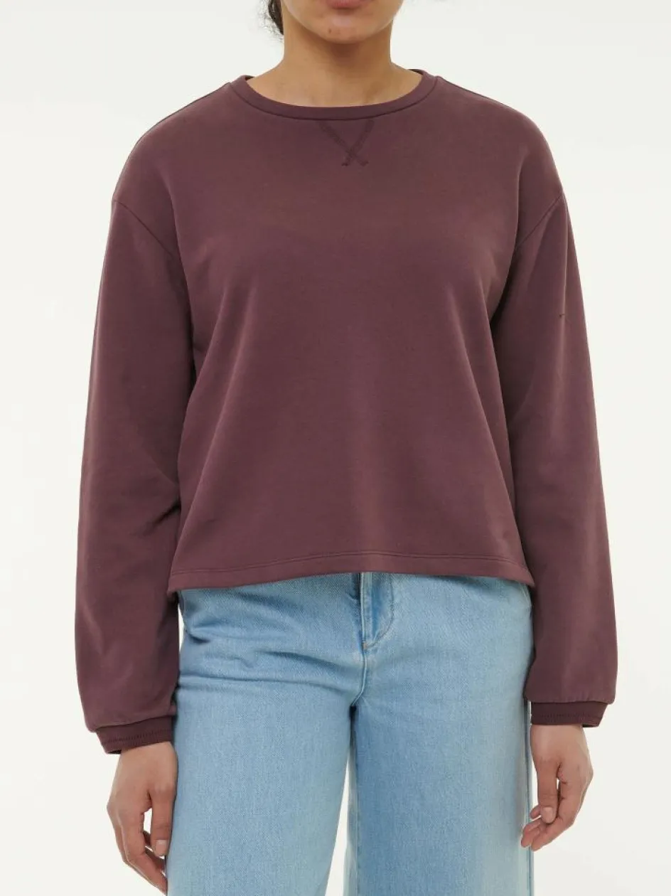 Grüne Erde Sweatshirt aus Bio-Baumwolle, 03 merlot, 38, GOTS